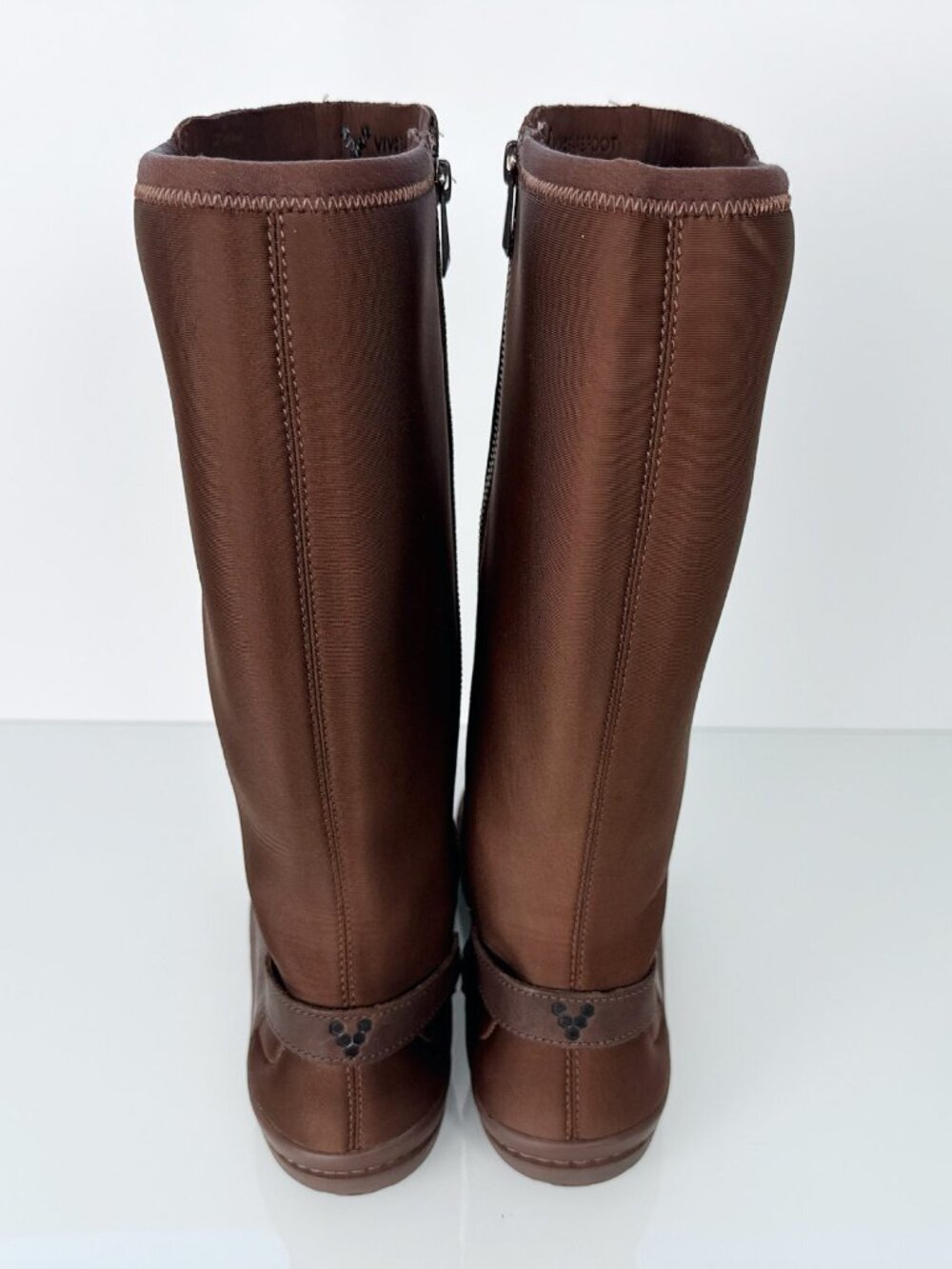 Vivobarefoot Knee-High Boots EUR 39L Brown Leather Wide Calf Zip - Picture 4 of 13
